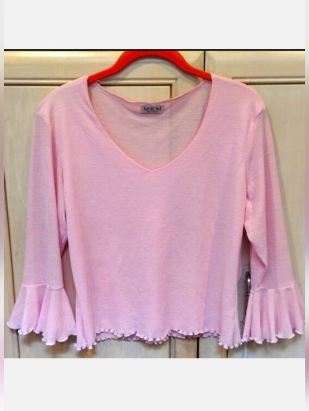 Y2K MKM Designs Barbie Pink Ruffle Sleeve Crop Top